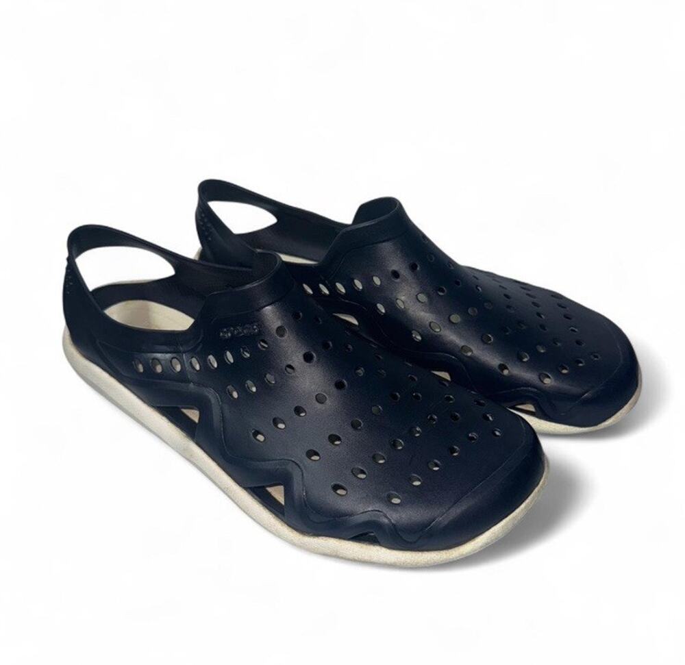 Crocs Blue Slip On Shoes Men's 8 Women’s 10 Swiftwater Wave Sandals